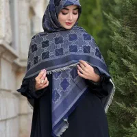 روسری نخ ژاکارد لمه دار