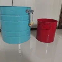 دو عدد گلدان فلزی