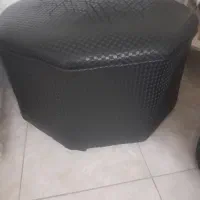 مبل تک نفره ۴عدد مشکی رویش چرم