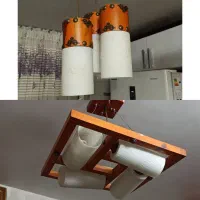 دو عدد لوستر خارجی چوبی آشپزخانه و اتاق خواب