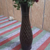 گلدان چوبی جنگلی منبت کاری شده