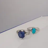 انگشتر فیروز و یاقوت کبود کار دست