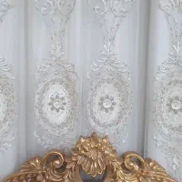 پرده پذیرایی، کناره مخمل زیره تور به همراه آستر|پرده، رانر، رومیزی|اسلام‌شهر, شهرک مفیدی|دیوار