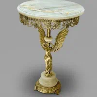 میز پایه ملائکه پایه سنگی برنز برنزی