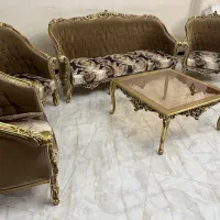 مبل سلطنتی هفت نفره منبت‌کاری ،جلو مبلی و عسلی