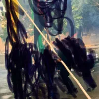 چوب پرچم ۶متری رنگ سیاه زدم