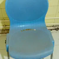 صندلی فایبرگلاس آبی پایه فلزی ۱ عدد