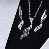 نیم ست نقره زنانه بازرگانی میلادی مدل مینیمال|جواهرات|شیراز, گلستان|دیوار