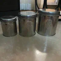 بانکه سه تایی استیل قدیمی|ظروف نگهدارنده، پلاستیکی، یک‌بارمصرف|رشت, لاکانی|دیوار
