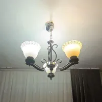 دو عدد لوستر نو استیل.سه شاخه