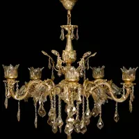 لوستر آترین 6 شاخه  برنجی  با ضمانت‌نامه قسطی بخر