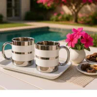 ماگ چینی و سرامیکی  طلایی و نقره ای لوکس و خاص
