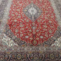 فرش جفت کاشان 3×4 لاکی نقشه ی قطبی