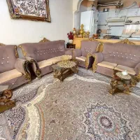 مبلمان ۷ نفره به همراه عسلی و جلو مبلی|مبلمان خانگی و میز عسلی|اسلام‌شهر, شهرک قائمیه|دیوار