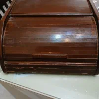 جا نونی یا جای ادویه چوبی قهوه ای قدیمی کشویی