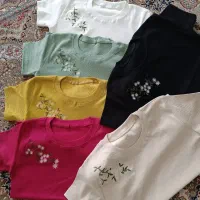 تیشرت زنانه گلدوزی شده  نو
