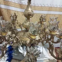 لوستر شاه عباسی رنگ طلایی در حدنو|لوستر و چراغ آویز|مشهد, رده|دیوار