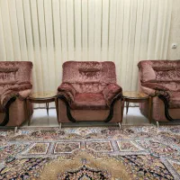 مبل ۱۰ نفره و با یک میز گرد بزرگ و ۲ عدد میز گرد|مبلمان خانگی و میز عسلی|اردبیل, |دیوار