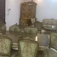 مبل استیل ۸ نفره  و میز ناهار خوری با بوفه|مبلمان خانگی و میز عسلی|رشت, پستک|دیوار