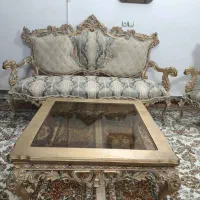 مبل سلطنتی ۷نفره کامل چوب|مبلمان خانگی و میز عسلی|اصفهان, شفق|دیوار