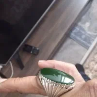 انگشتر یشم آبدار دوقاب دست ساز