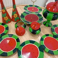 ست کامل یلدایی سفالی|ظروف سرو و پذیرایی|ایلام, |دیوار