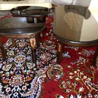 میز عسلی منبت کاری چوبی با شیشه|مبلمان خانگی و میز عسلی|محمدیه-قزوین, |دیوار