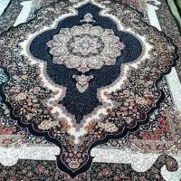 فرش ۱۲ متری جفت سورمه ای و ۴ عددفرش کرم یک گل