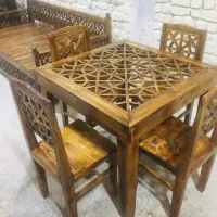 تخت سنتی و میز و صندلی کافی شاپی