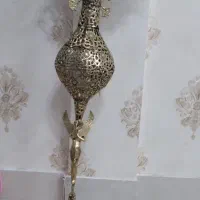 بوفه،گلدان،ساعت برنجی