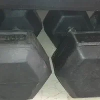 دمبل ۲۰ کیلویی و پانزده شش گوش