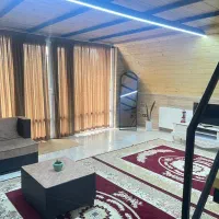 فروش پرده کلبه سویسی رنگ گردویی