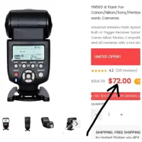 فلاش اسپیدلایت Yongnuo با‌ باطری قلمی سونی و شارژر