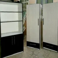کمد دیواری ۳ تیکه همراه با قفسه کتاب خانه