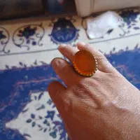 انگشتر عقیق عسلی