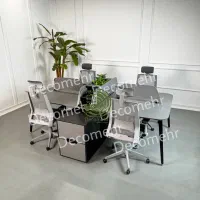 میز کارگروهی پایه فلزی WS 610با فایل دیوایدر شیشه.