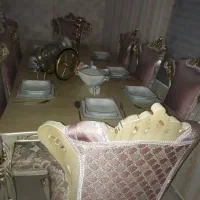 مبل ۷نفره ومیزغذاخوری۸نفره کاملن سالم|مبلمان خانگی و میز عسلی|نسیم‌شهر, |دیوار