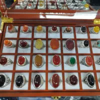 انگشتر نقره عقیق،جواهراتی،خطی