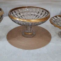 ست سه تیکه کریستال، میوه خوری،شیرینی خوری ،آجیل خو