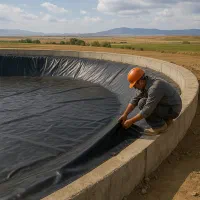 اجرای پوشش پلیمری حوضچه‌های تبخیر و تصفیه شاهین‌دژ