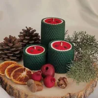 شمع های موم عسلی یلدایی|صنایع دستی و سایر لوازم تزئینی|قم, شاه سید علی|دیوار