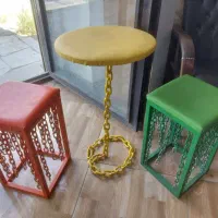میزوصندلی اهنی طرح زنجیر
