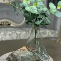 گلدان سنگ و شیشه طبیعی دکوراتیو