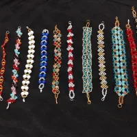 دست بندمرواریدکریستال دستبافت