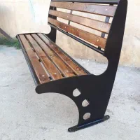 نیمکت و سطل زباله پارکی / چدنی چوب و فلز