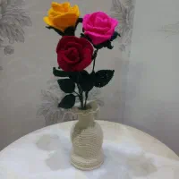 گل رز بافتنی