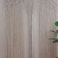 پرده مکرومه (مدل برگ گیلاسی)