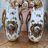 دو عدد گلدان طلاکوب