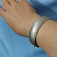 دستبند شنی پهن نقره