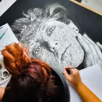 آموزش طراحی و نقاشی سیاه قلم هایپررئال